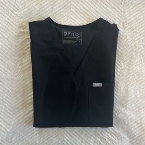 Figs Black One Pocket Scrub Top